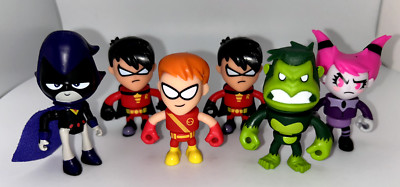 Lot 6 Teen Titans figs Go Gorilla Beast Boy Robin Raven Jinx Speedy DC Comics