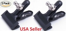 2 Metal Clip Clamp 1/4 Screw Adapter Light Stand Pole Flash Mount Bracket Camera