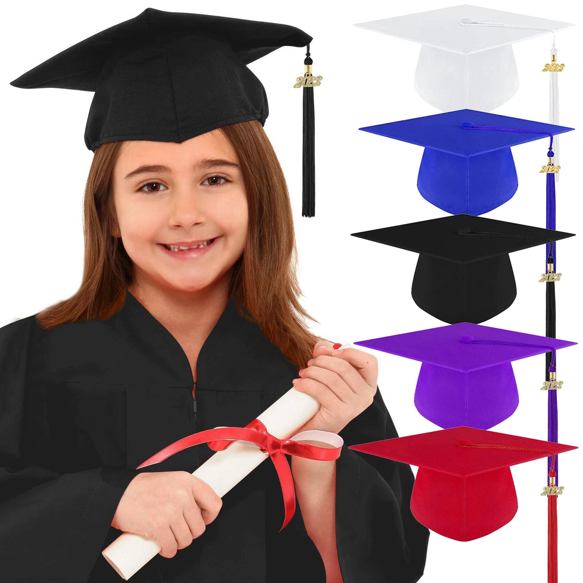 Kids Graduation Cap with Tassel Student Adjustable Graduation Cap  Graduation Hat