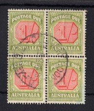 M2807 Australia 1938 SGD118 - 1/- carmine & green, Type A, in a block of 4.