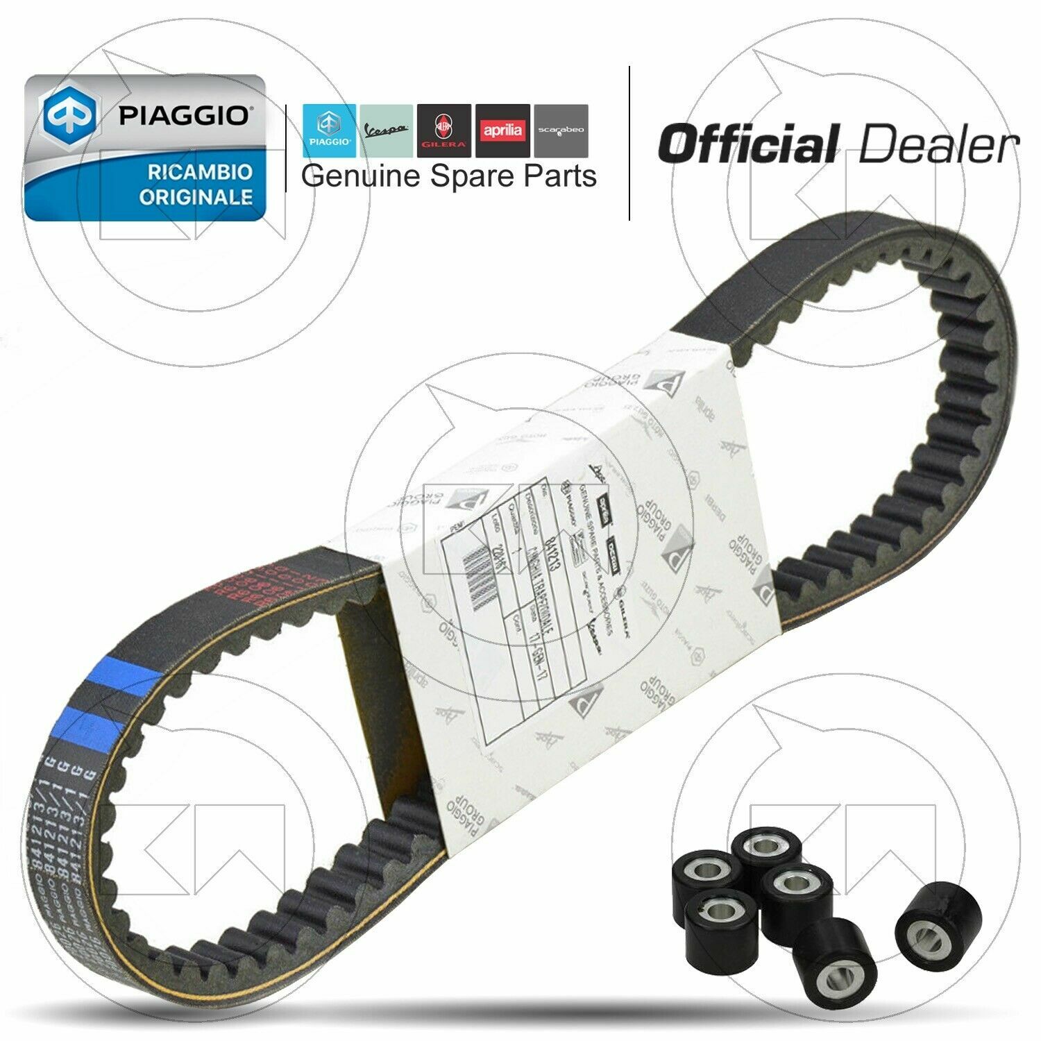 CINGHIA DI TRASMISSIONE + RULLI VARIATORE ORIGINALI PIAGGIO VESPA LX 125 2005