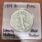 1939 D Liberty Walking Half Dollar Very Fine Condition Coin