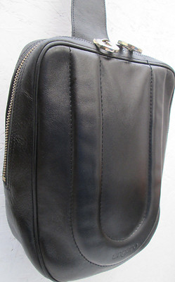 Sac bandoulière cuir noir, TBE - Pourchet - Accessoires & Bagagerie