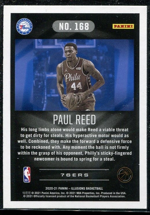 2020-21 Panini Illusions Basketball Paul Reed #168 Philadelphia 76ers ...