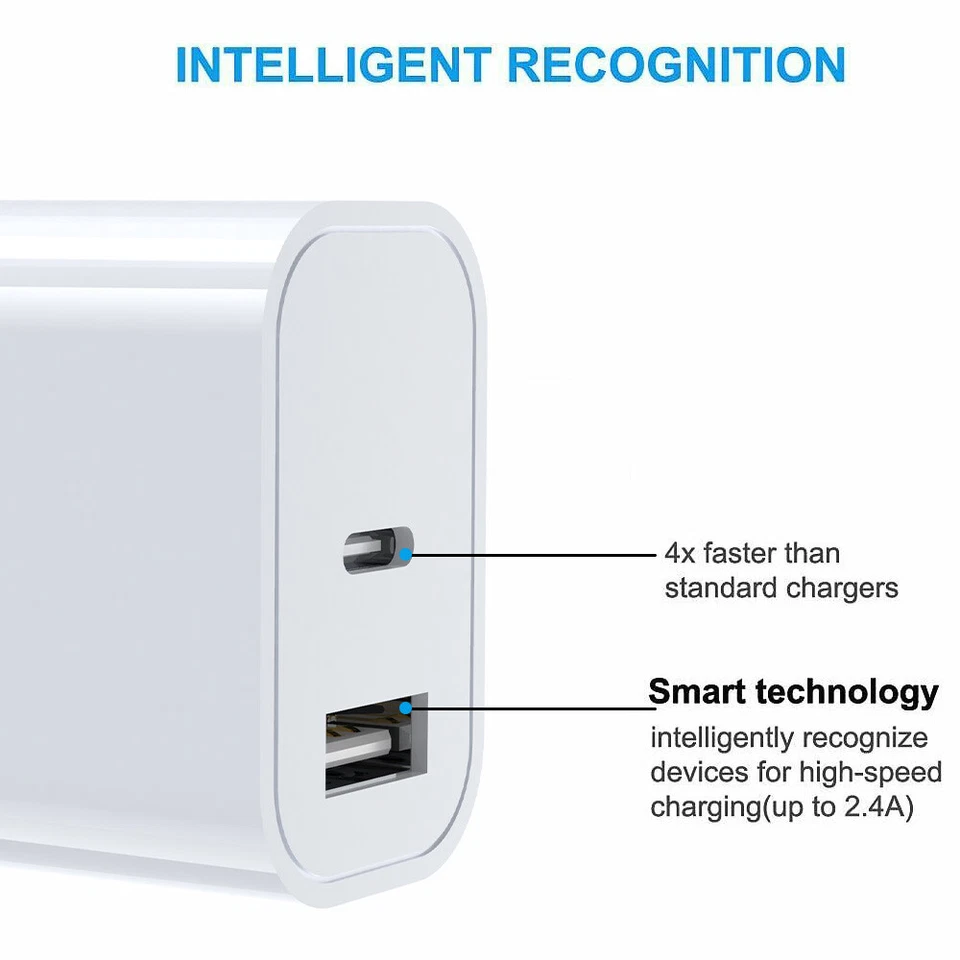 For iPhone 11/12/13/14 Pro Max XR 8 Fast Charger 20W PD Cable Cord Power Adapter - Image 4 of 4