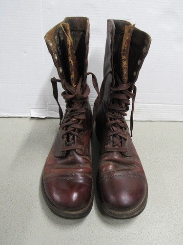 Korean Era US M1948 Combat Boots Russet Brown Leather Cap Toe Size 8 1/2 D Named - Picture 8 of 24