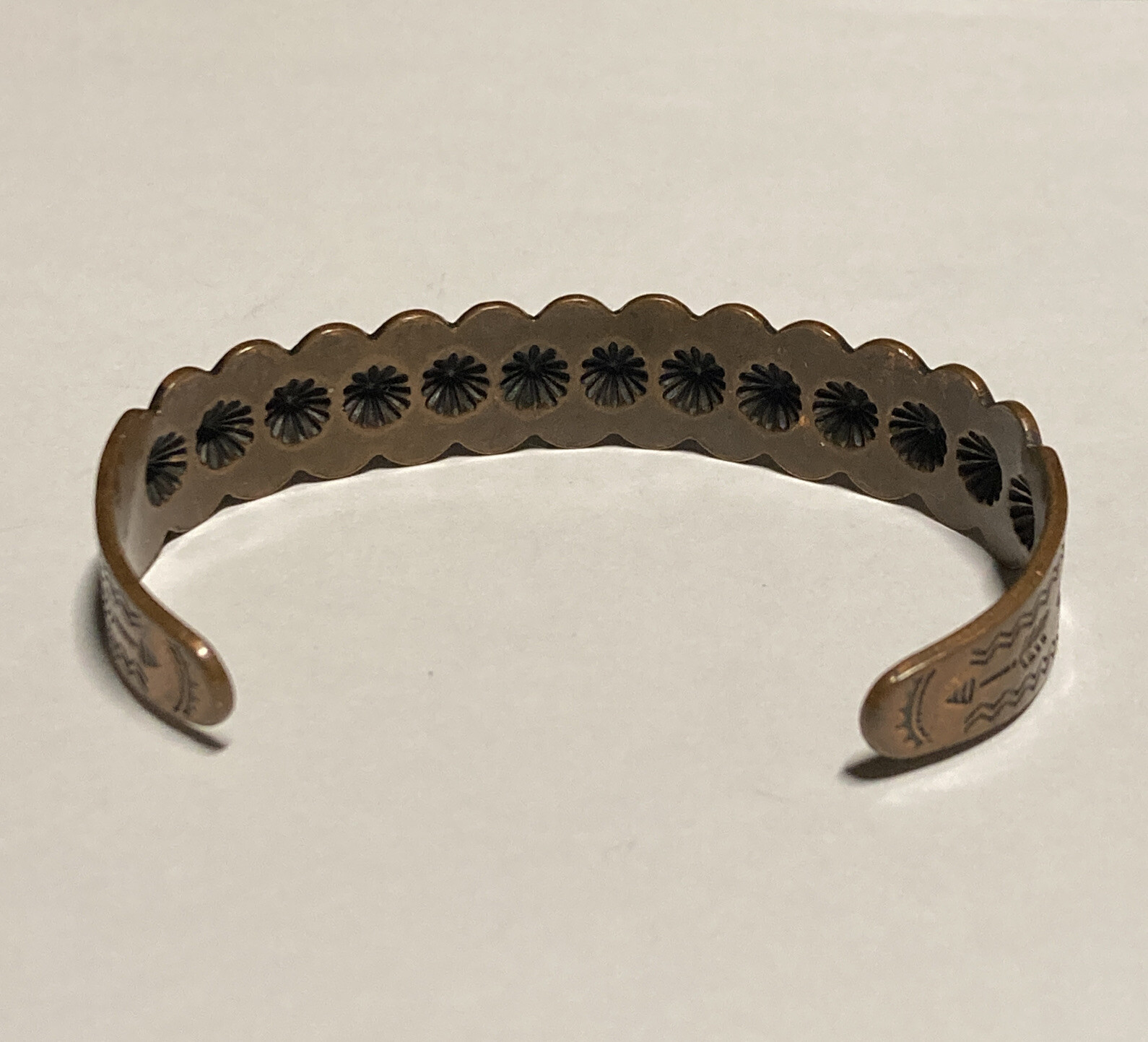 Vintage Native American Solid Copper Cuff Bracele… - image 5