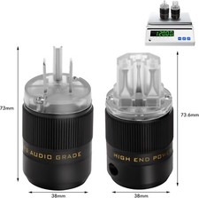 Pair Audio Grade Silver Plated US Power Plug IEC Female Connector HIFI