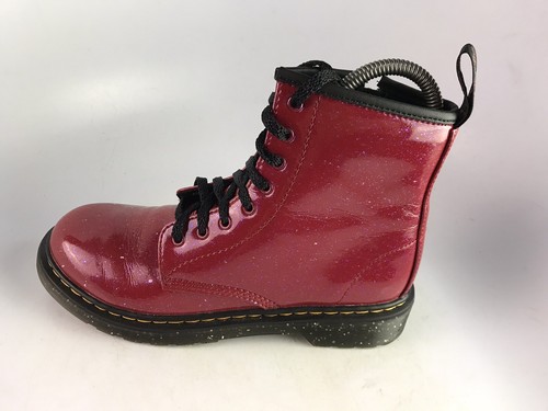 Dr. Martens Junior 1460 Red Cosmic Glitter Side Zip Lace Up Boots Size 5 - Picture 3 of 11