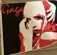 Lady Gaga Rare Red, Black & White Painting