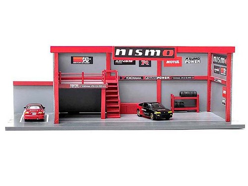 "Garage Diorama Advan" Diorama with Decals for 1/64 Scale Models by American Dio - Picture 3 of 3