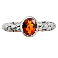 925 Sterling Silver Oval Gemstone Beaded Band Ring Jewelry for Women AGR1023