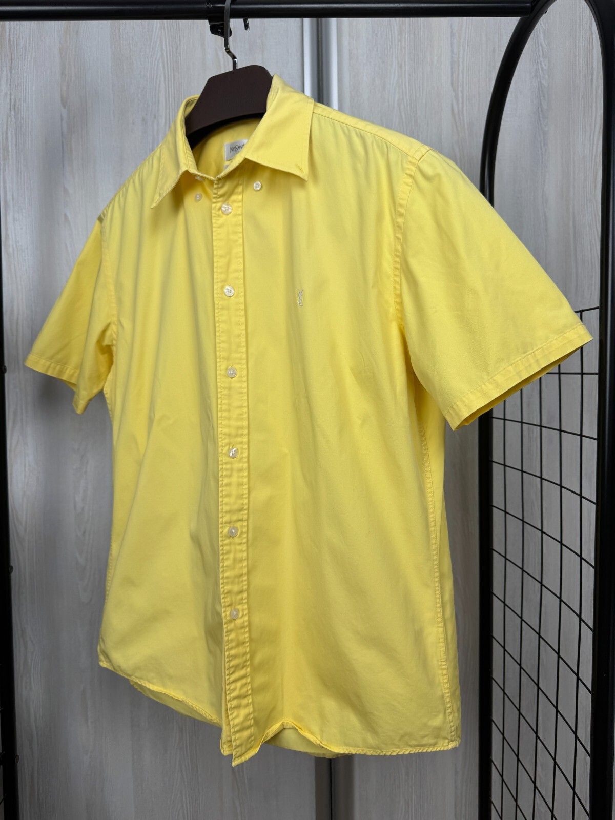 Yves Saint Laurent pour homme camicia gialla manica corta