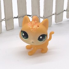 Littlest Pet Shop lps MINI 21 Cat Duskie Glitter Orange Gleamer