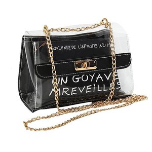 clear chain tote bag
