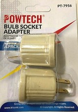 New Bulb Socket Adapter Converts 110V Plug to Screw Base Bulb PowTech Trisonic
