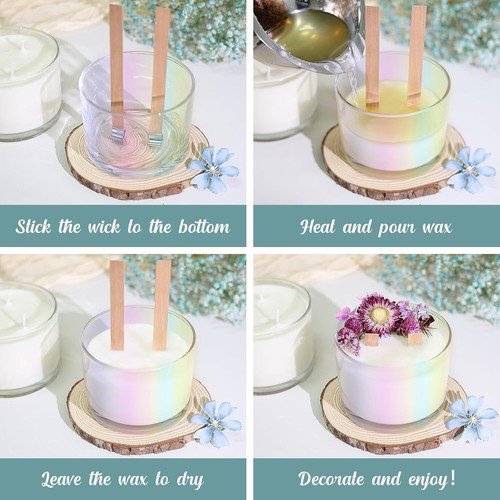 16oz Candle Jars 6 Pack - 3 Wick Large Empty Candle Making Jars W/ Lids -RAINBOW - Picture 5 of 7