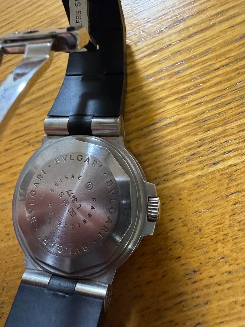 Bvlgari Diagono Men's Black Watch with Rubber Strap - SD38S