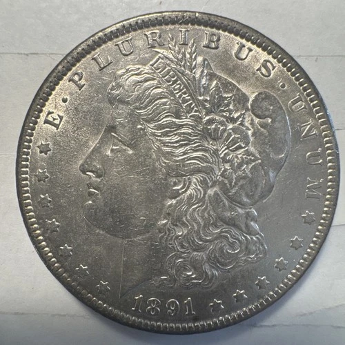 1891 P MORGAN DOLLAR   / AU / JUST A GREAT LOOKING COIN / NICE SILVER TONE