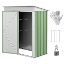 Garden Shed Alloy Steel Small Lean to Shed Bike Tool Storage 5x3 ft Green