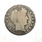 Cull 1901 S Barber Silver Half Dollar 50c US Coin You Grade It A24