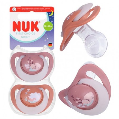 4008600448129 NUK Smoczek uspokajający 2 elementy 18-36m First Choice Królik/Owc