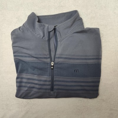 Travis Mathew Sweatshirt Mens L Gray Golf Pullover 1/4 Zip Pockets Stretch