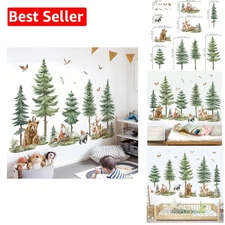 Colorful Peel and Stick Forest Animal Wall Stickers - Perfect for Kids’ Rooms