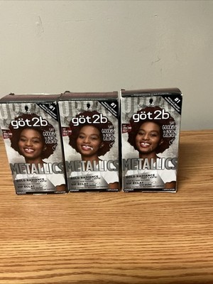 3 X Got2B - Metallics Permanent Hair Color, M65 Ultra Deep Red
