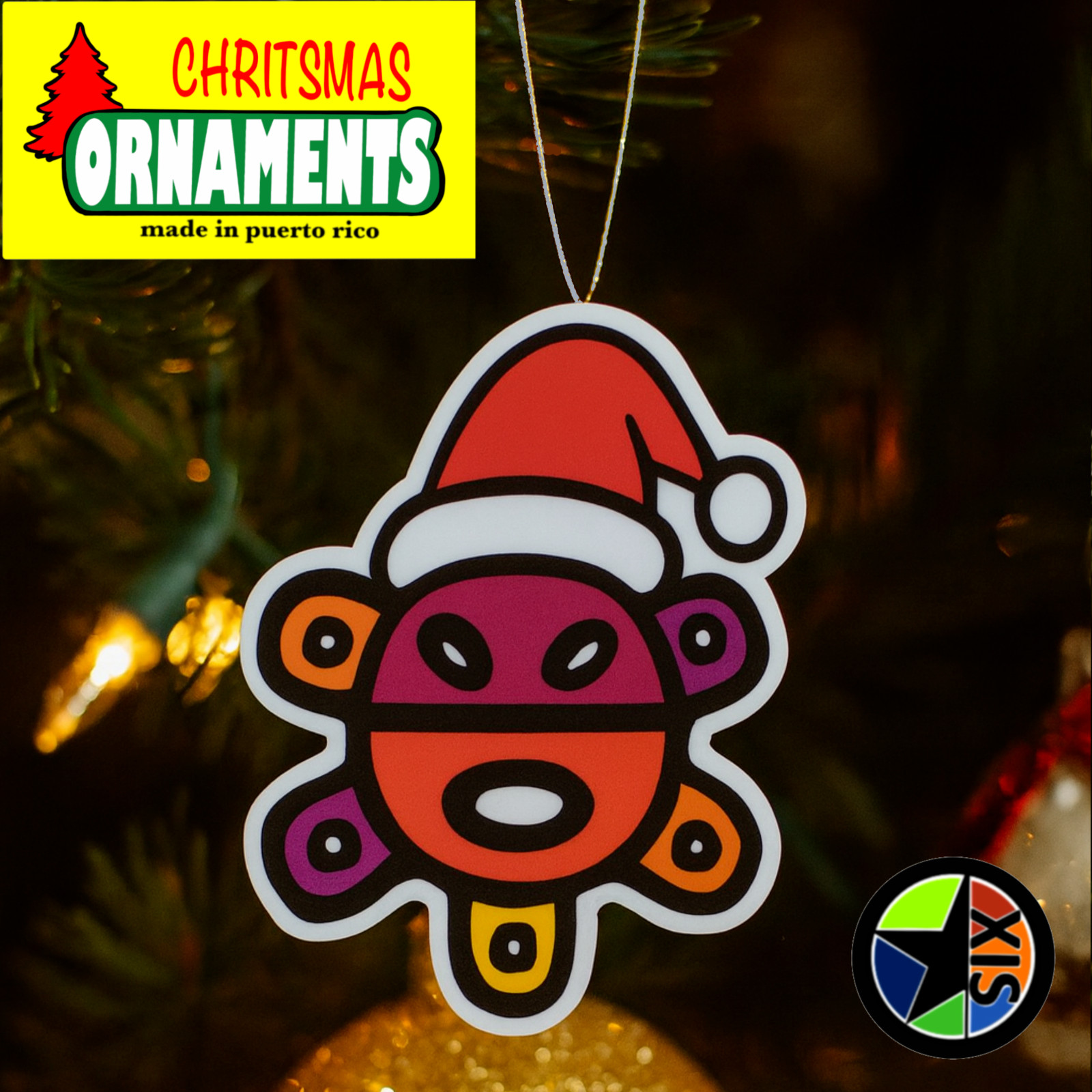 Pack of 12 ( 3 ornaments per pack) Puerto Rico Christmas Ornaments