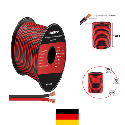 VIABRICO 30 Meter 14AWG 2x2,0mm² Elektr