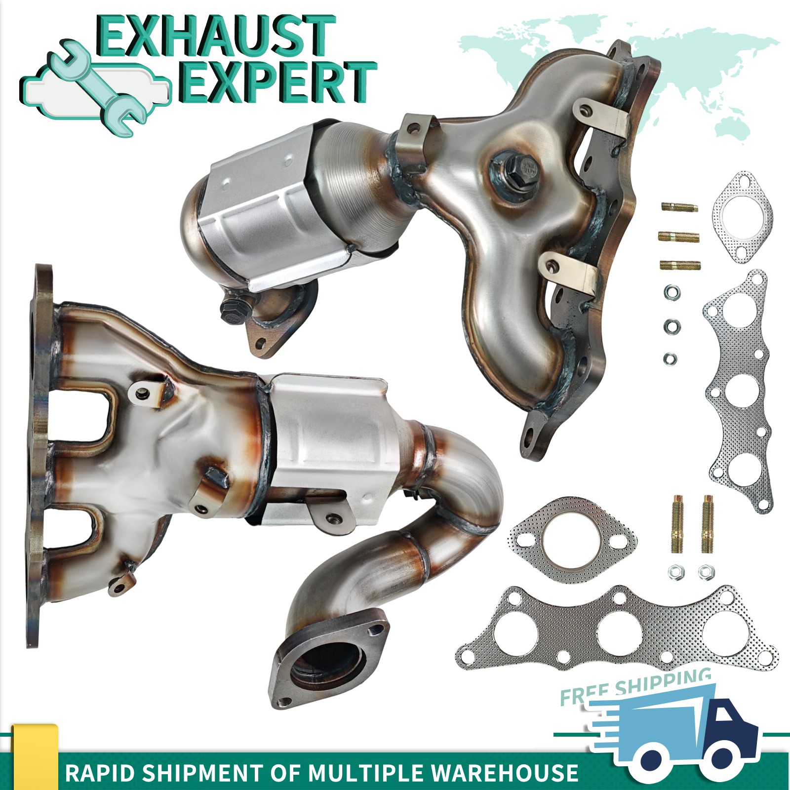 Front Left and Right Catalytic Converter for 2006-2012 Mitsubishi Eclipse 3.8L