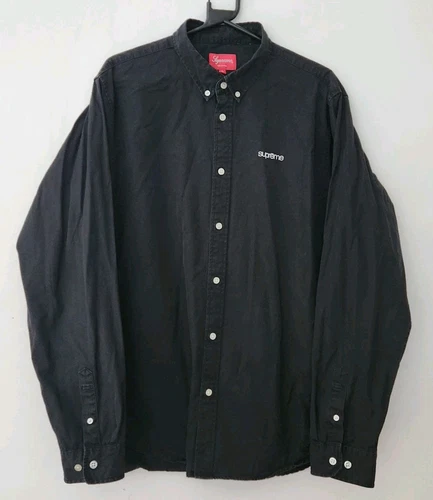 Chemise SS19 Supreme en sergé lavé taille XL noire boutonnée
