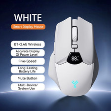 Wireless Bluetooth Mouse with Digital Battery Display, Silent Ergonomic Mouse fo