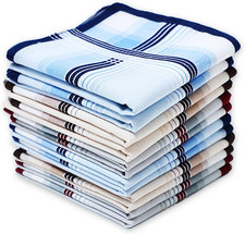 Soft Cotton Handkerchiefs for Men with Elegant Pattern in Assorted Color, 16 Inc