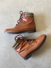Vintage Women's Brown Leather Lace-up Ankle Boots 6.5