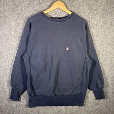 Vintage Champion Reverse Weave Sweatshirt Mens Large Navy 90s USA Logo Basic