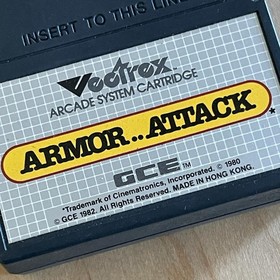 VECTREX Gaming Cartridge ARMOR ATTACK 1982 Complete in Box Tested Manual Overlay