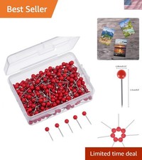 Map Tacks Push Pins Small Size 300 Packs Red, 1/8 Inch
