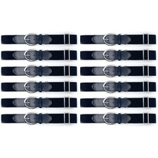 FieldSage Adult Baseball Softball Belts 12 Pack Black Adjustable Team Belt
