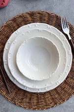 Lianna 24-Piece Porcelain Dinnerware Set | 6 Person | Premium Cream