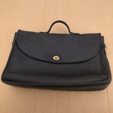 Vintage Coach czarna skórzana teczka