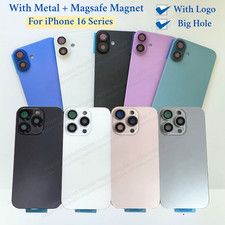 For iPhone 16 Pro Max Plus Back Glass Replacement Rear Frame Cover w/Magnet Lot