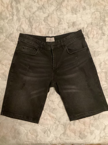 Jeans Strappati Corti Neri REBEL, Taglia L, Vestibilitá Stretta,skinny Shorts