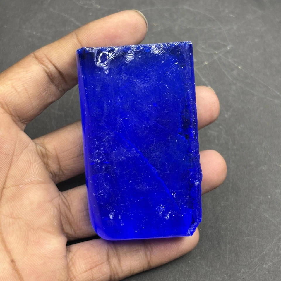 Созданный в лаборатории синий сапфир 706,60 карата необрезанный необработанный безупречно проверенные драгоценные камни - Изображение 2 из 4