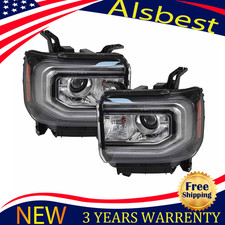For 2016-2018 Gmc Sierra 1500 Led Drl Projector Hid Xenon Headlights Lhrh