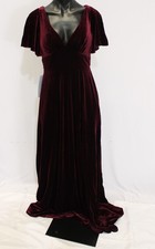 Azazie Kimber Stretch A-Line with Pockets Velvet Dress CD4 Cabernet US:A4 NWT