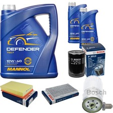 BOSCH Inspektionspaket 7L MANNOL Defender 10W-40 für Audi A6 4A C4 1.9 TDI