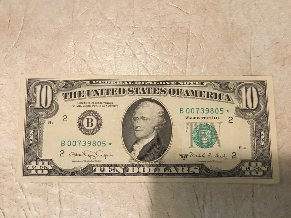 1988A STAR NOTE $10 DOLLAR CLEVELAND D James Bond Bill *007 * & *009 Lot Of 2 - Image 2 of 4