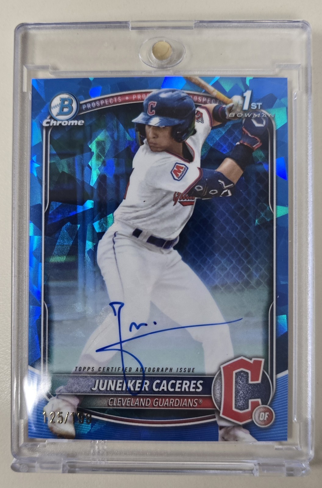 2025 Bowman Chrome Sapphire Edition- 1st Juneiker Caceres RC AUTO /199 Guardians